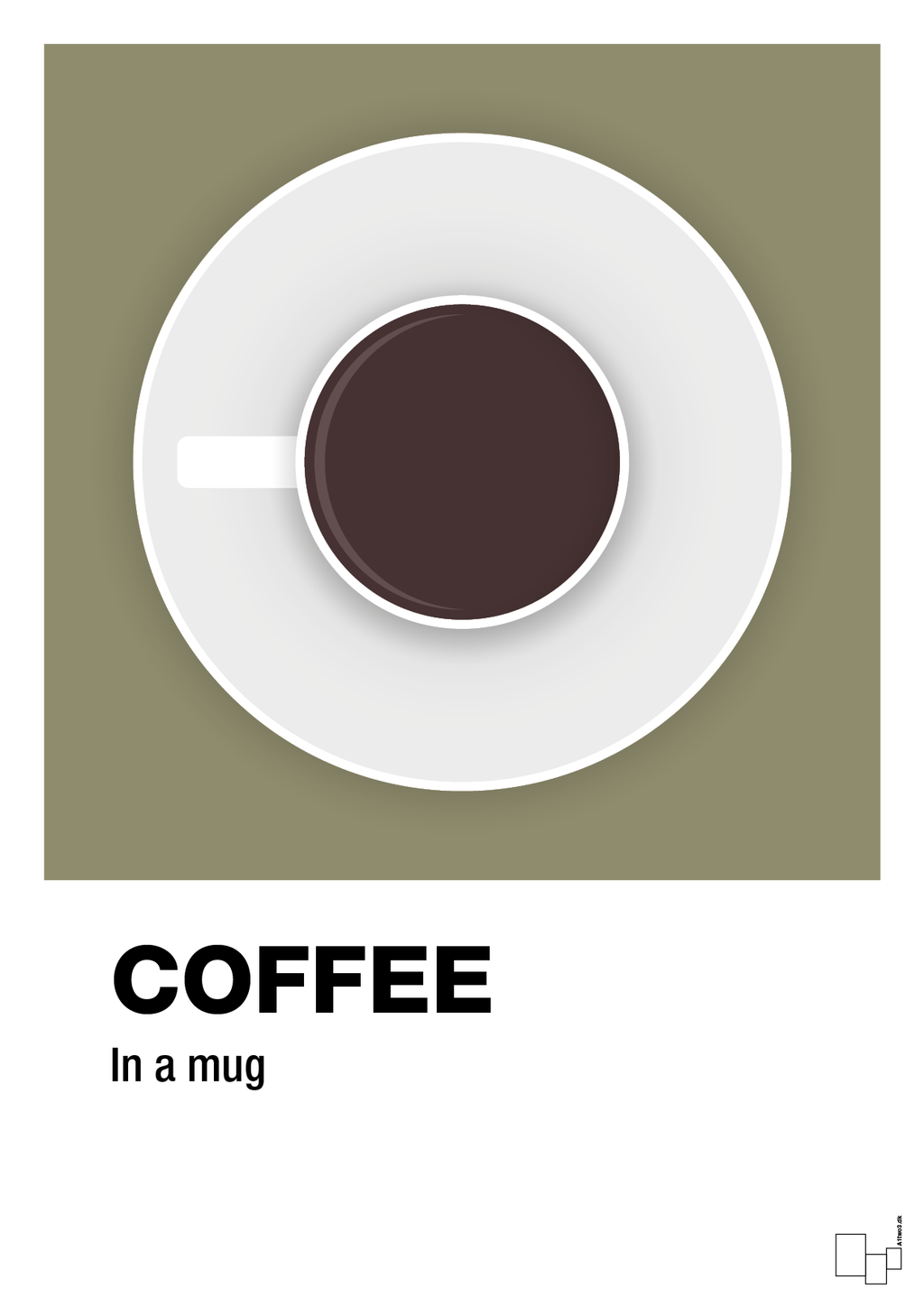 plakat: coffee in a mug - misty forrest-Kaffe-A1two3