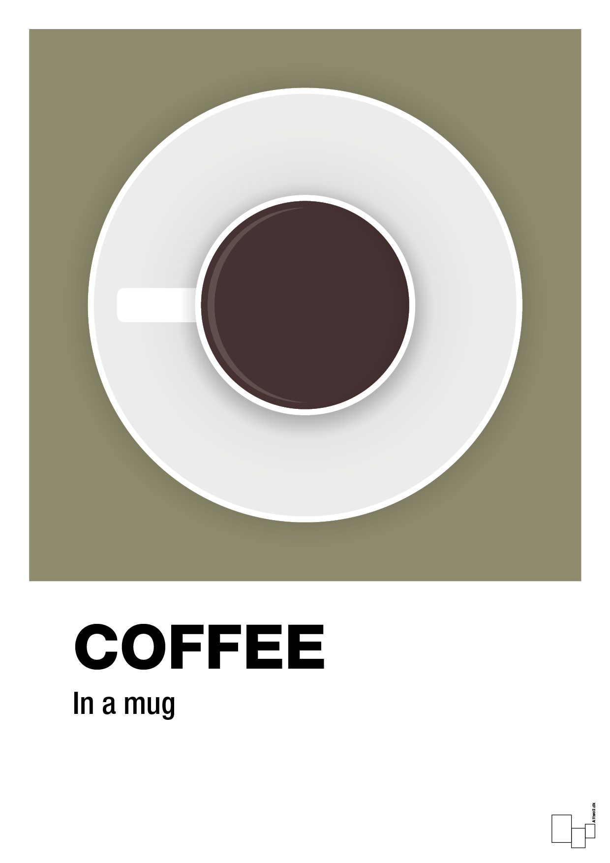 plakat: coffee in a mug - misty forrest-Kaffe-A1two3