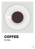 plakat: coffee in a mug - painters white-Kaffe-A1two3