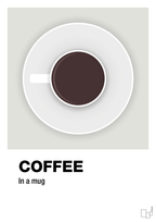 plakat: coffee in a mug - painters white-Kaffe-A1two3