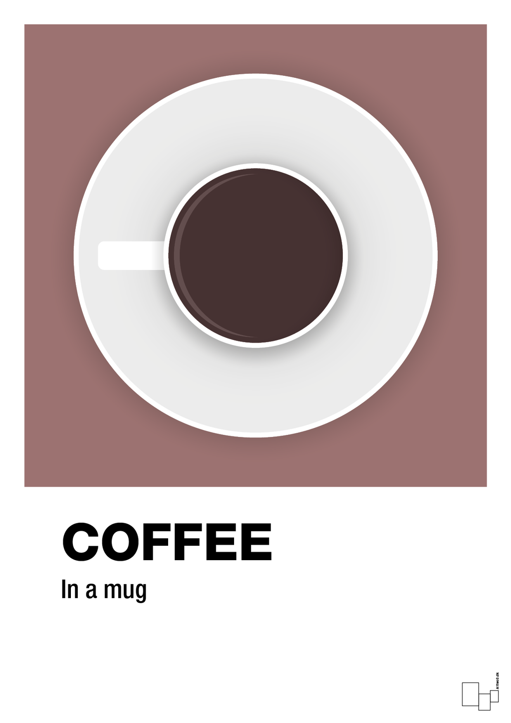 plakat: coffee in a mug - plum-Kaffe-A1two3