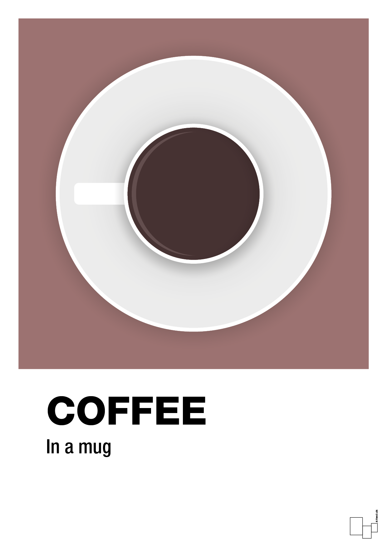 plakat: coffee in a mug - plum-Kaffe-A1two3