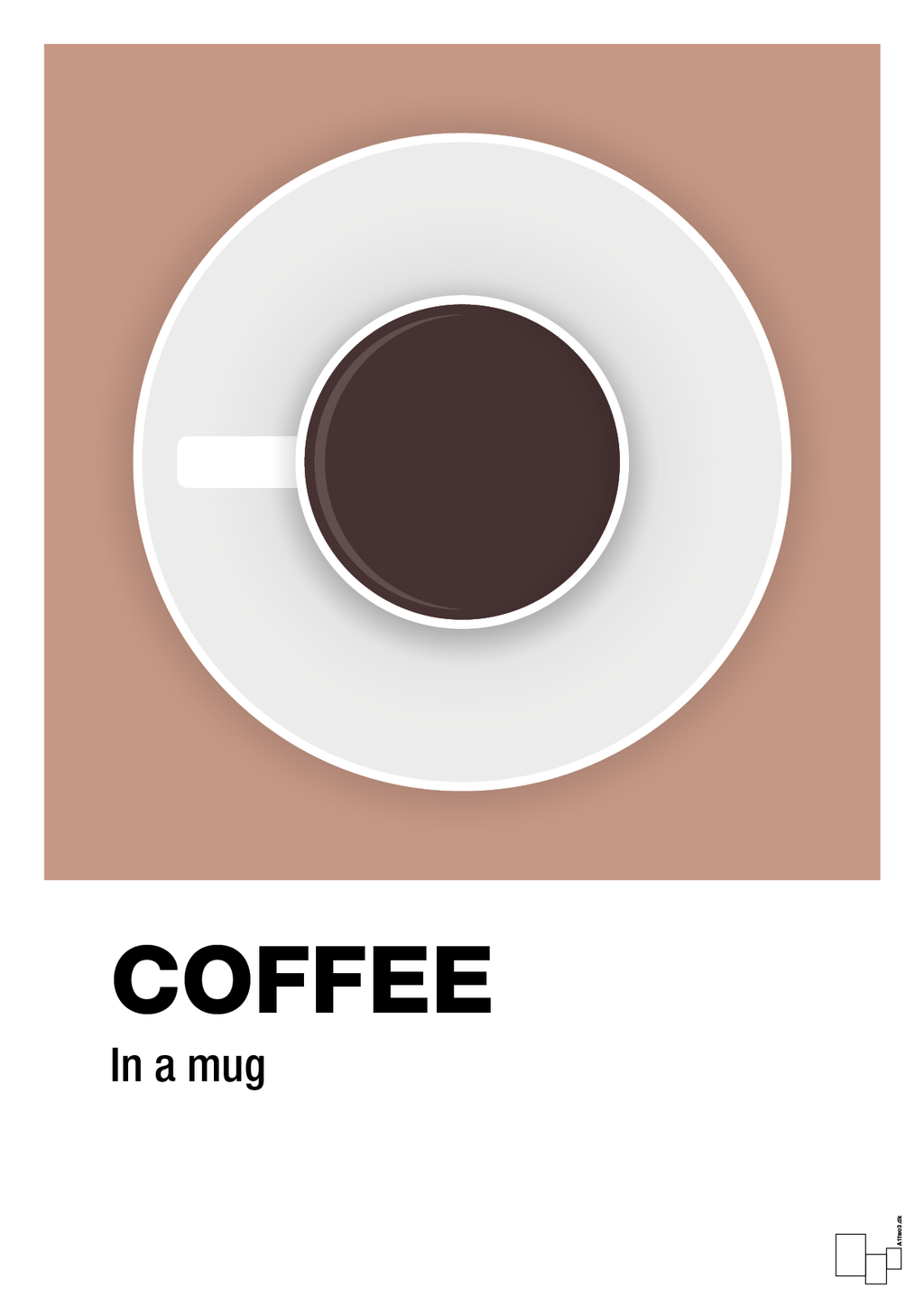 plakat: coffee in a mug - powder-Kaffe-A1two3