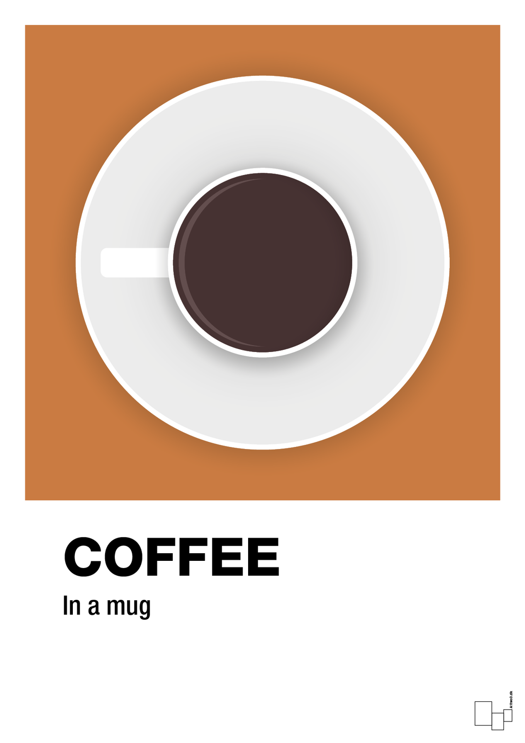 plakat: coffee in a mug - rumba orange-Kaffe-A1two3