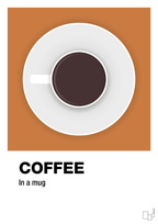 plakat: coffee in a mug - rumba orange-Kaffe-A1two3