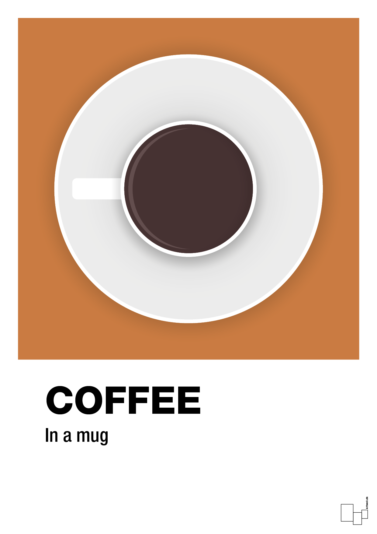 plakat: coffee in a mug - rumba orange-Kaffe-A1two3