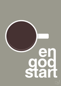 plakat: en god start - battleship gray-Kaffe-A1two3