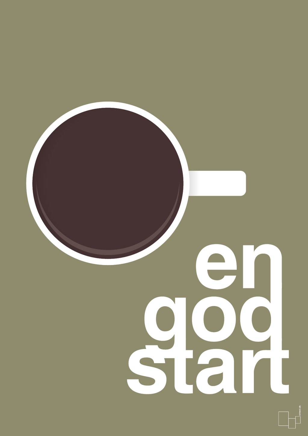 plakat: en god start - misty forrest-Kaffe-A1two3