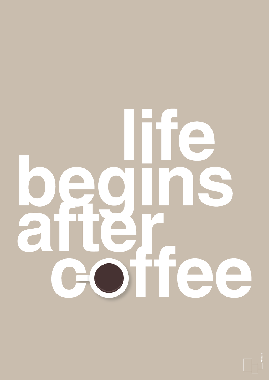 plakat: life begins after coffee - creamy mushroom-Kaffe-A1two3