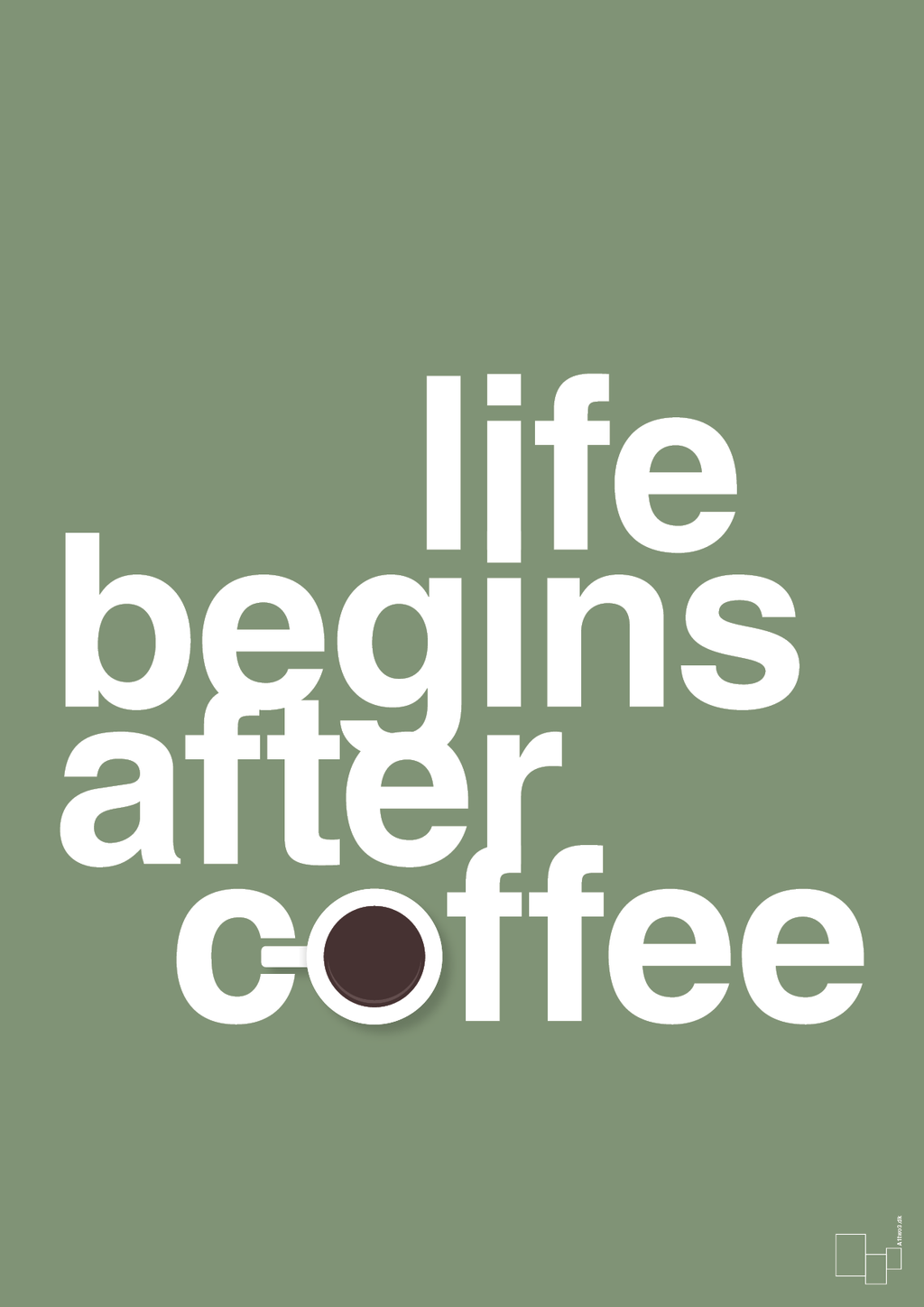 plakat: life begins after coffee - jade-Kaffe-A1two3