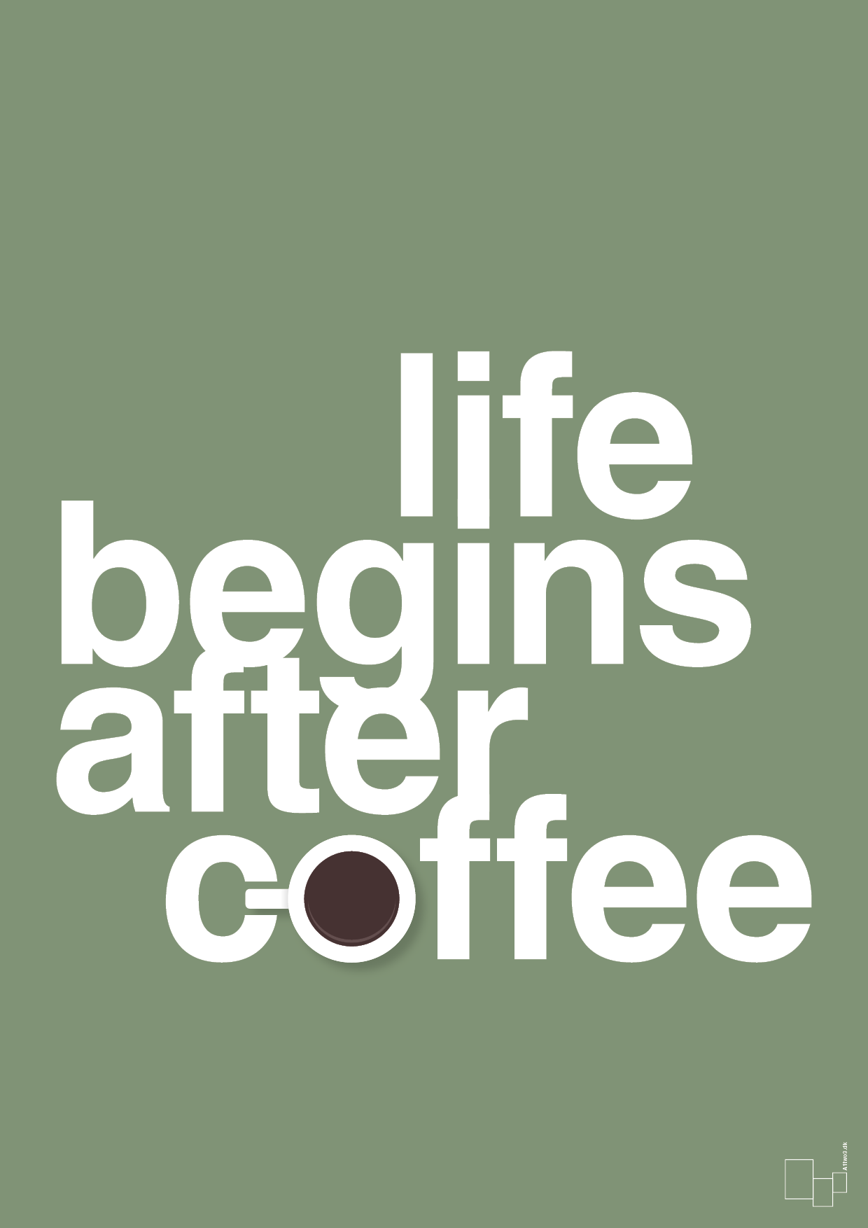 plakat: life begins after coffee - jade-Kaffe-A1two3