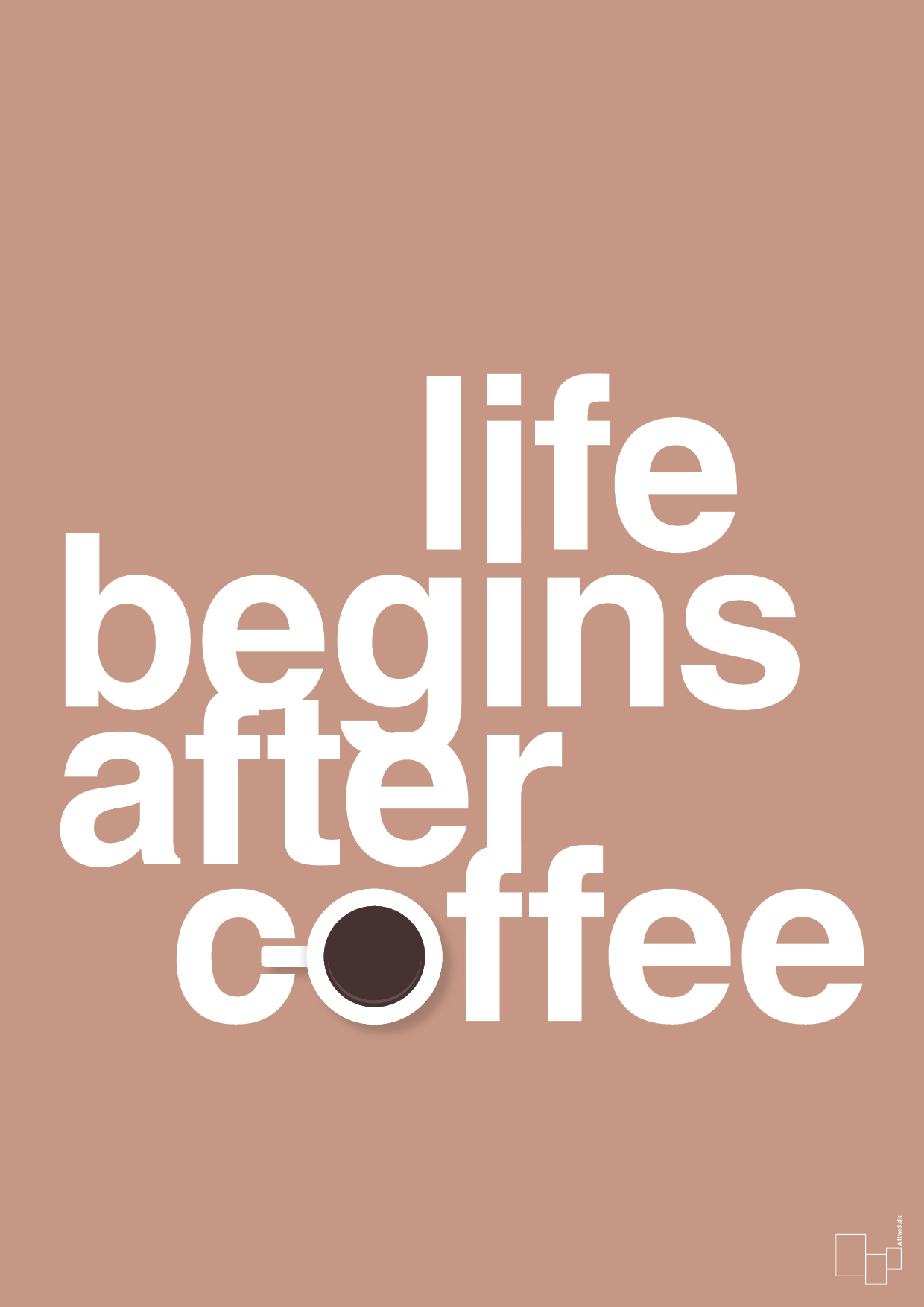 plakat: life begins after coffee - powder-Kaffe-A1two3