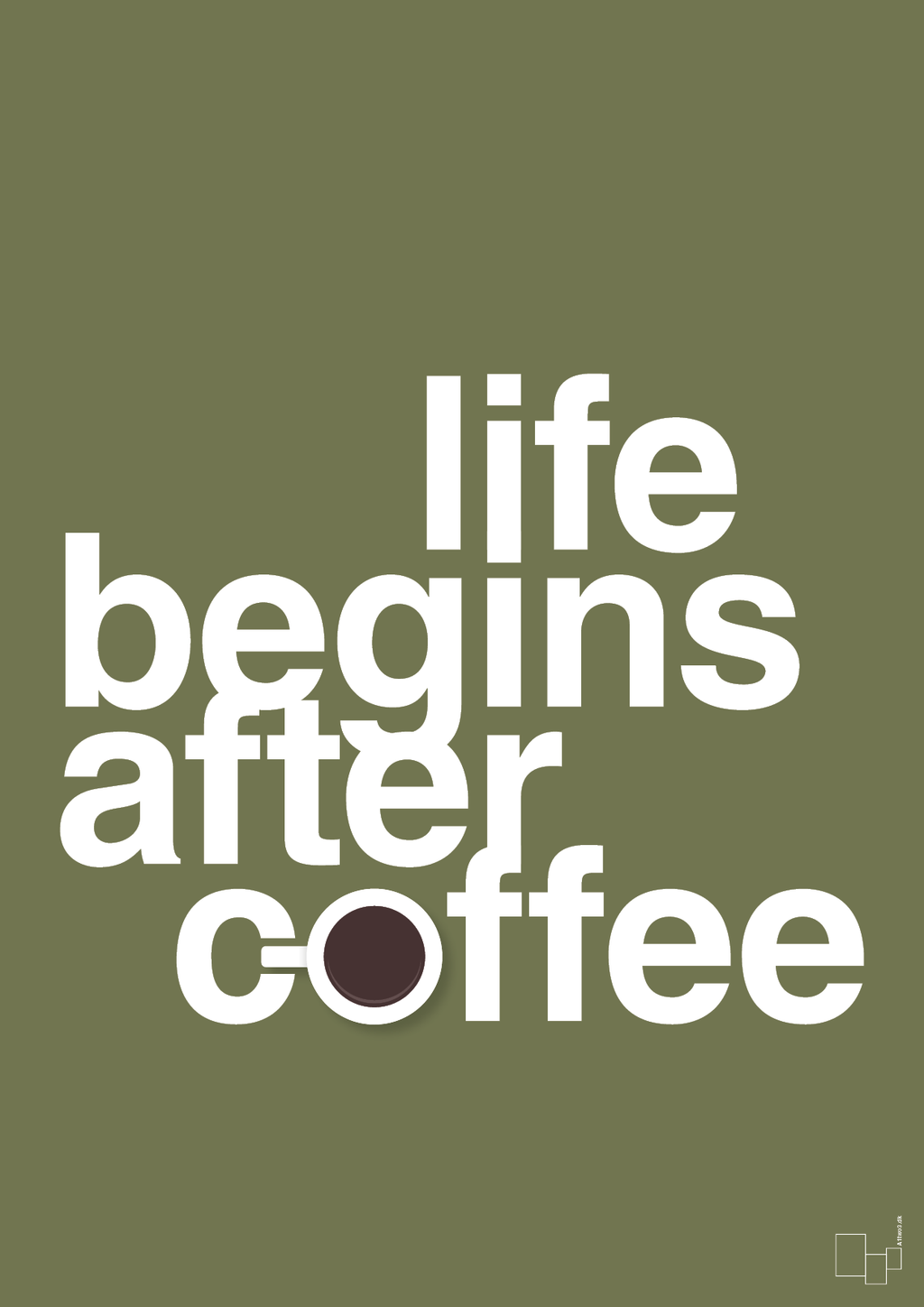 plakat: life begins after coffee - secret meadow-Kaffe-A1two3