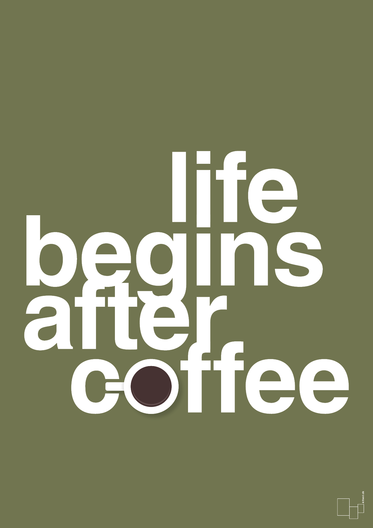 plakat: life begins after coffee - secret meadow-Kaffe-A1two3