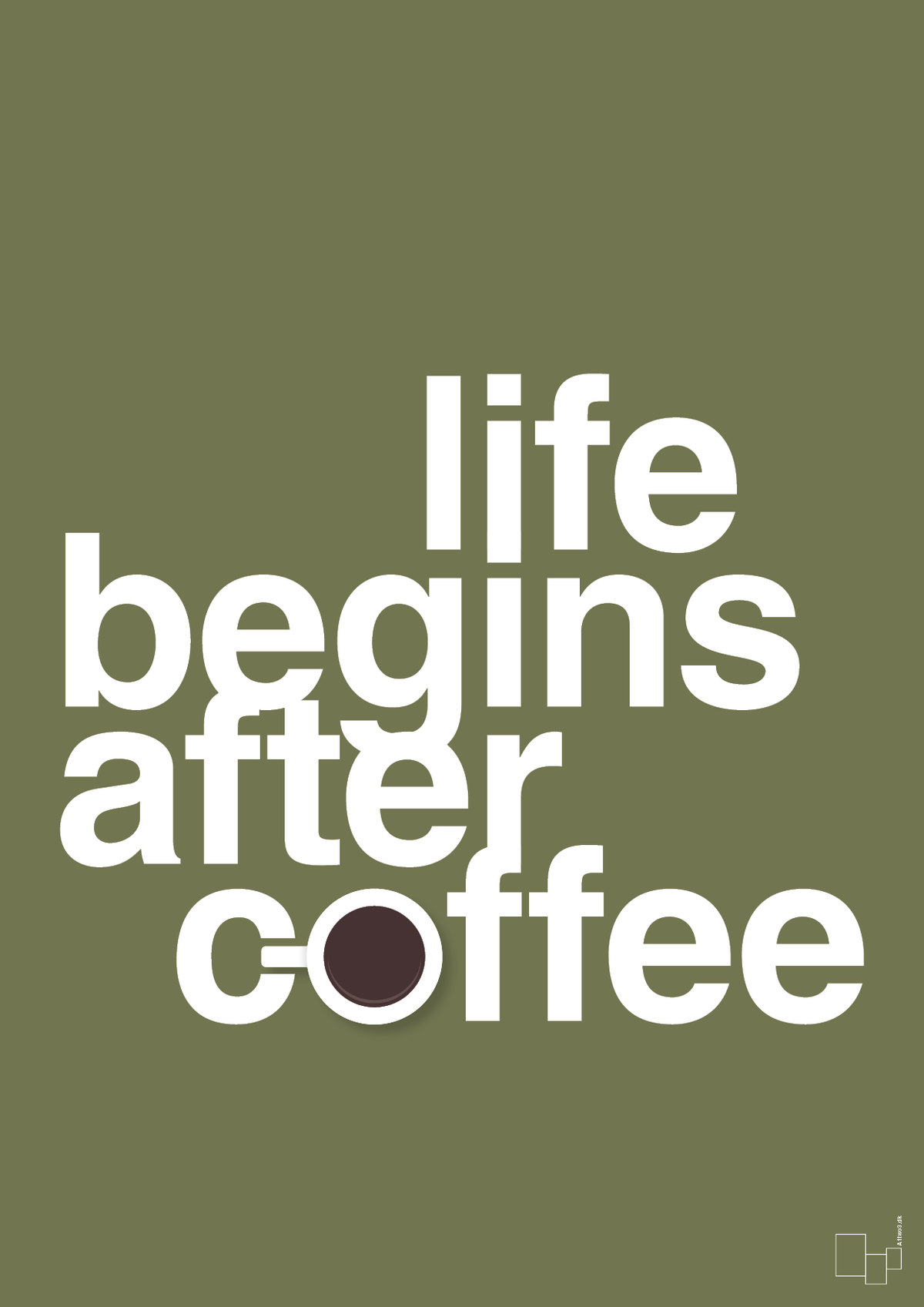 plakat: life begins after coffee - secret meadow-Kaffe-A1two3
