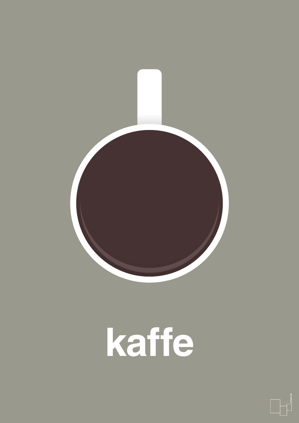 plakat: kaffe kop - battleship gray-Kaffe-A1two3