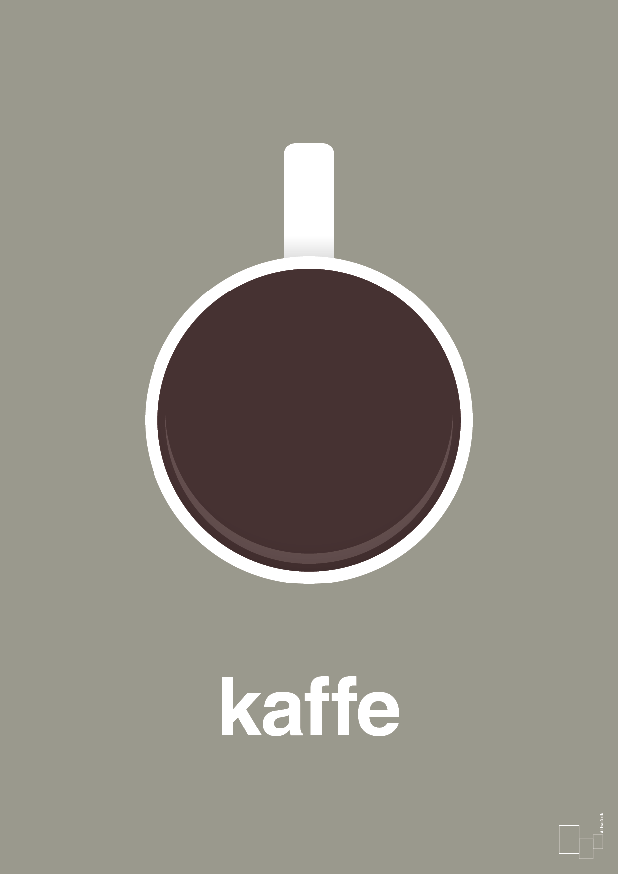 plakat: kaffe kop - battleship gray-Kaffe-A1two3