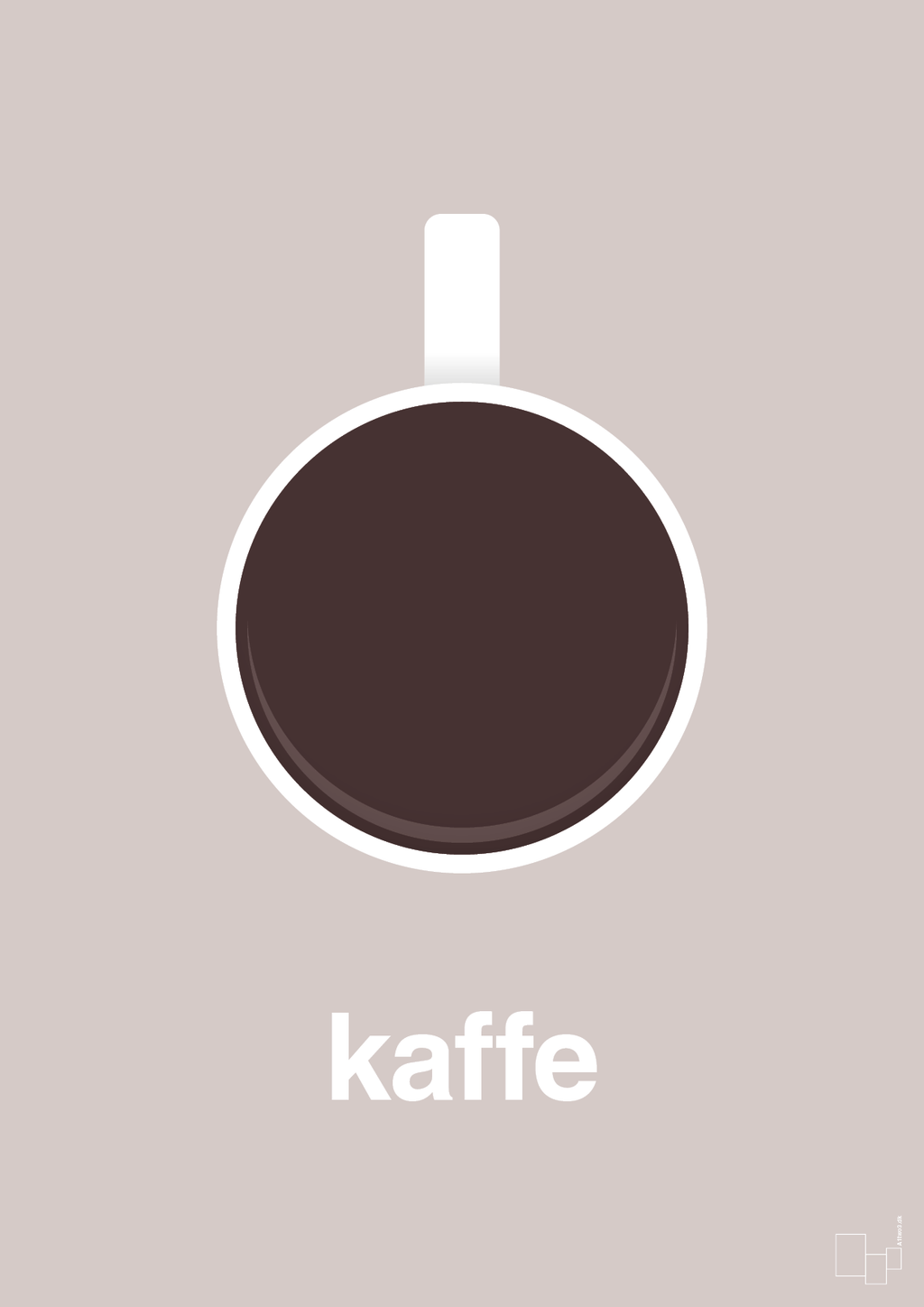 plakat: kaffe kop - broken beige-Kaffe-A1two3