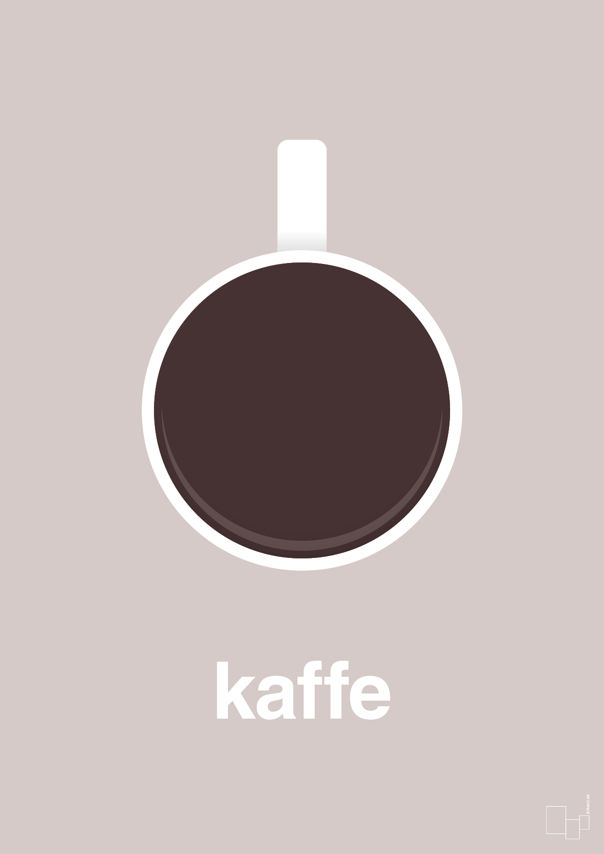 plakat: kaffe kop - broken beige-Kaffe-A1two3