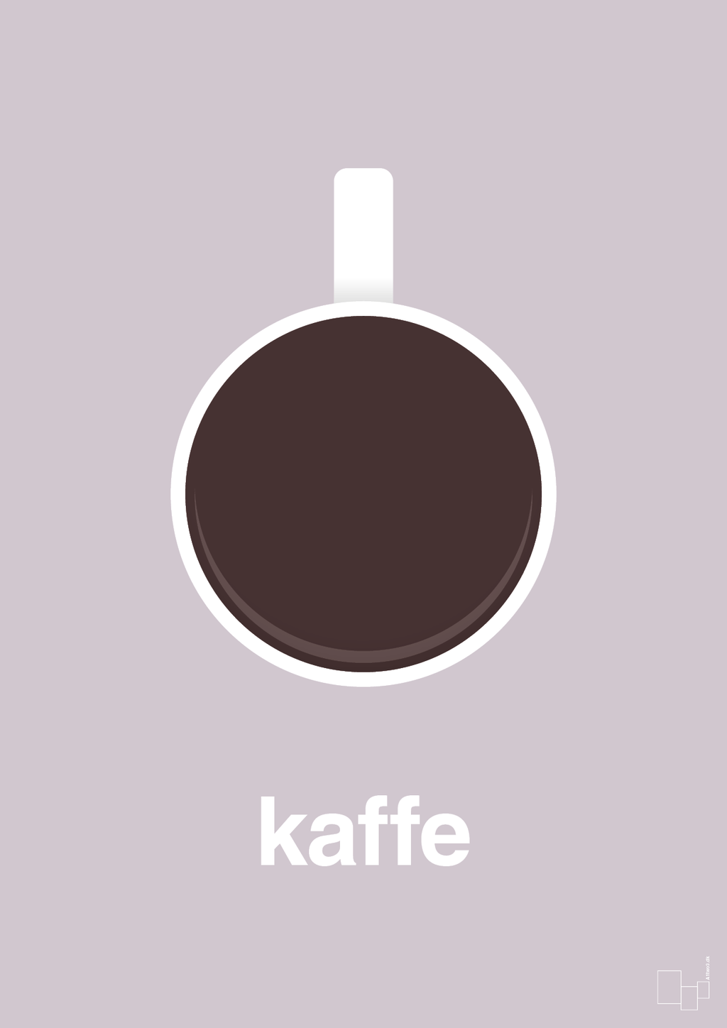 plakat: kaffe kop - dusty lilac-Kaffe-A1two3