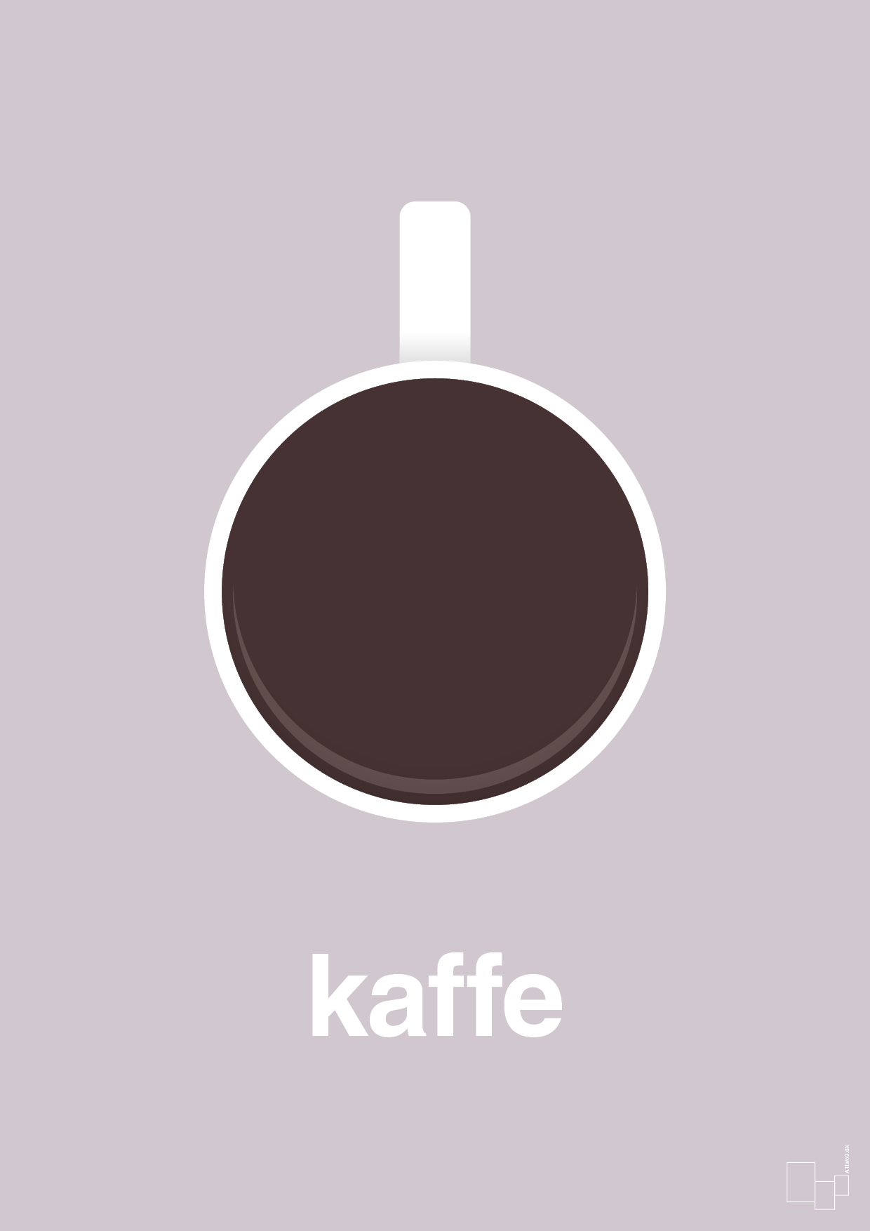 plakat: kaffe kop - dusty lilac-Kaffe-A1two3