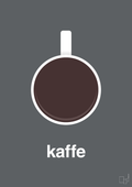 plakat: kaffe kop - graphic charcoal-Kaffe-A1two3