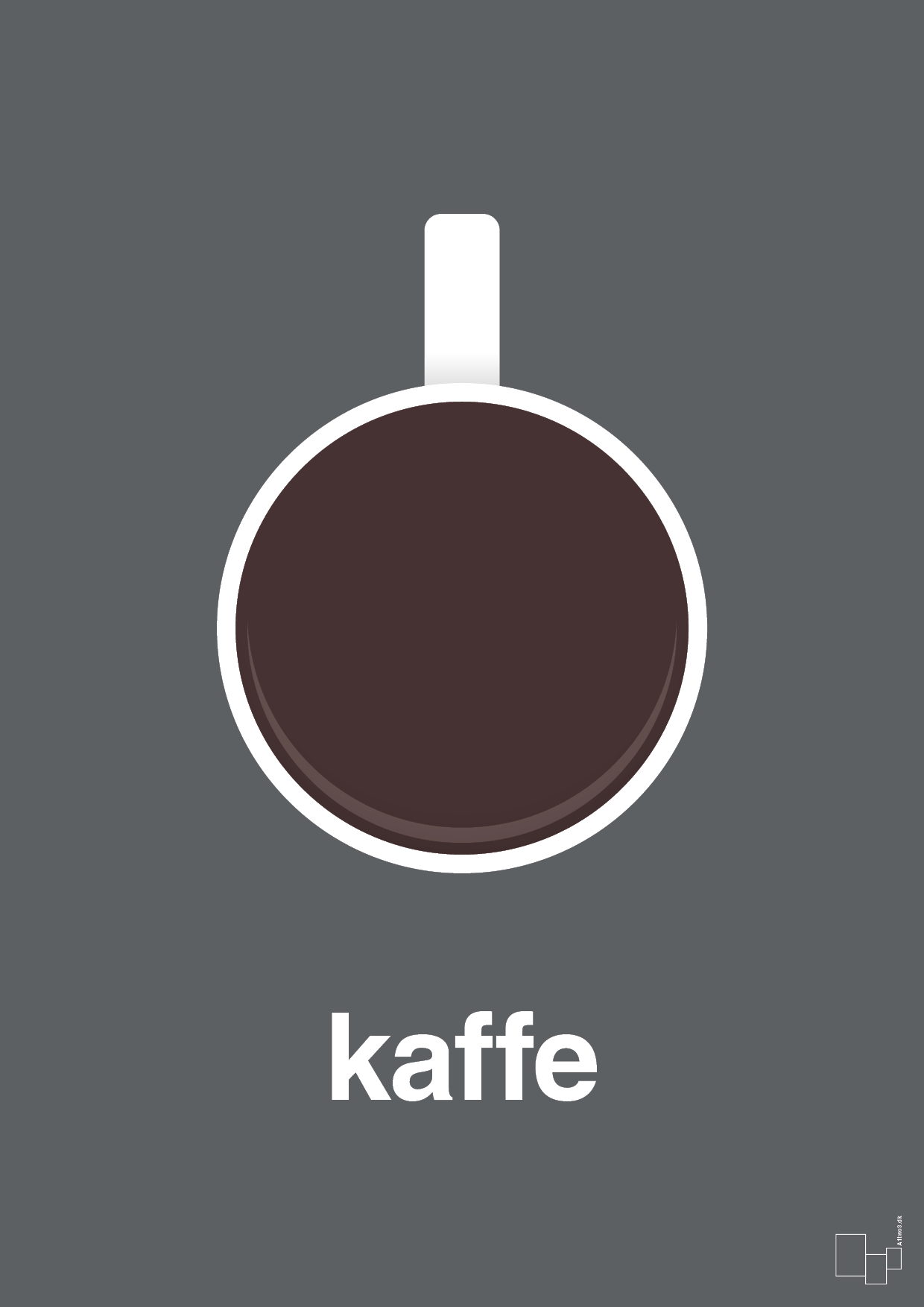 plakat: kaffe kop - graphic charcoal-Kaffe-A1two3
