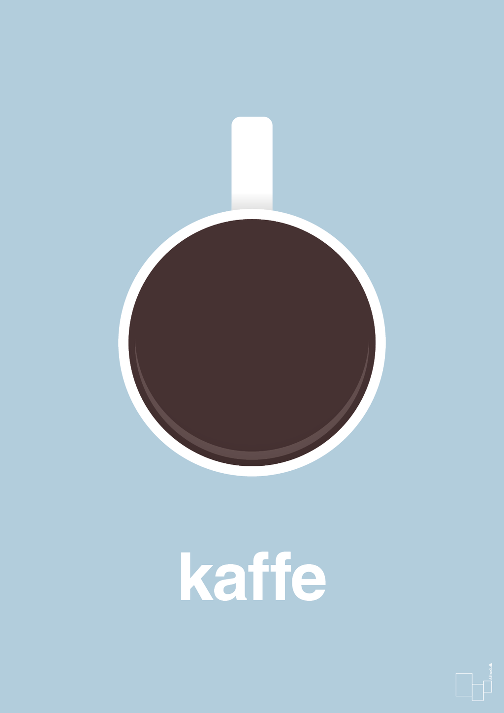 plakat: kaffe kop - heavenly blue-Kaffe-A1two3