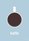 plakat: kaffe kop - heavenly blue-Kaffe-A1two3