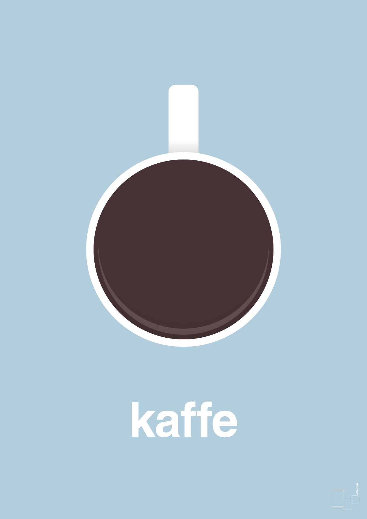 plakat: kaffe kop - heavenly blue-Kaffe-A1two3
