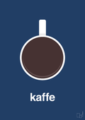 plakat: kaffe kop - lapis blue-Kaffe-A1two3