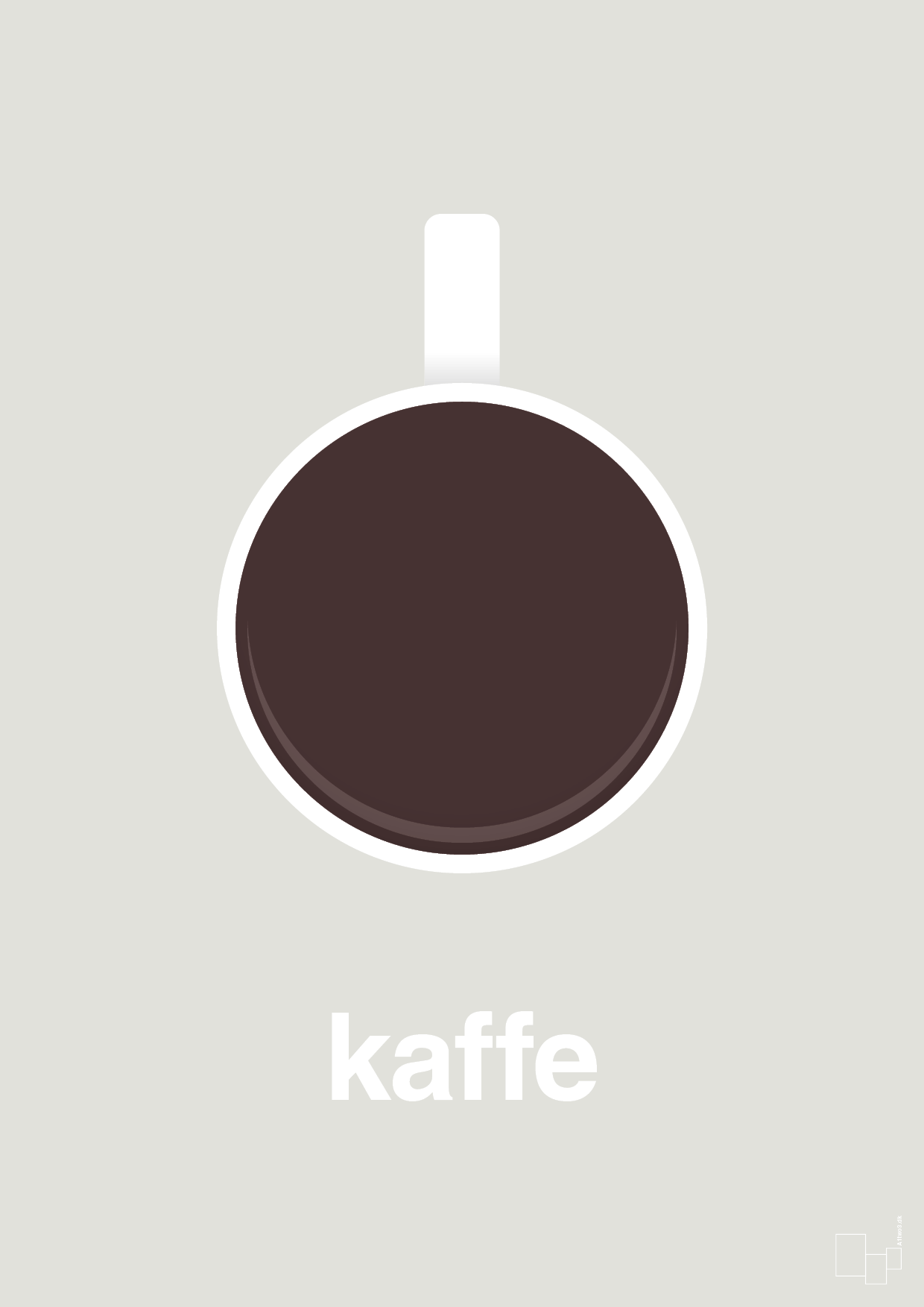 plakat: kaffe kop - painters white-Kaffe-A1two3