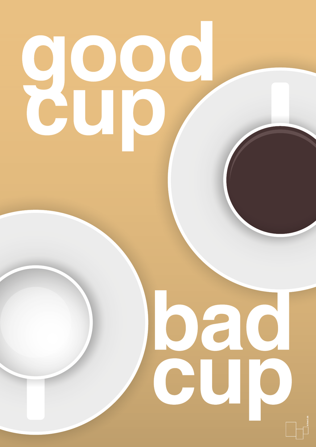 plakat: good cup - bad cup - charismatic-Kaffe-A1two3