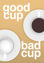 plakat: good cup - bad cup - charismatic-Kaffe-A1two3