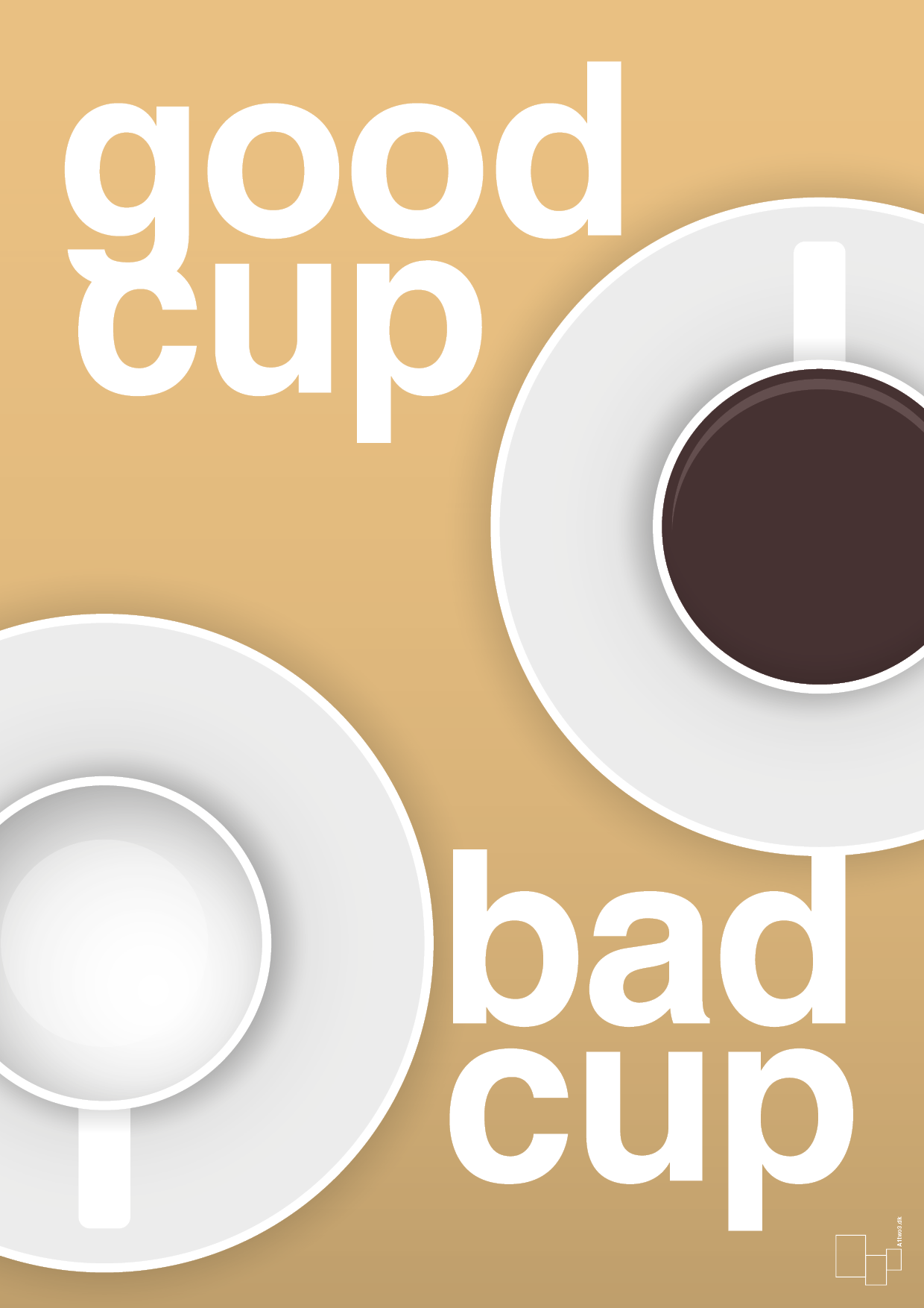 plakat: good cup - bad cup - charismatic-Kaffe-A1two3