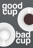 plakat: good cup - bad cup - graphic charcoal-Kaffe-A1two3
