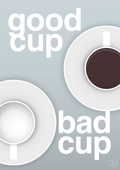 plakat: good cup - bad cup - light drizzle-Kaffe-A1two3