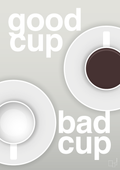 plakat: good cup - bad cup - painters white-Kaffe-A1two3