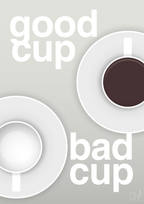 plakat: good cup - bad cup - painters white-Kaffe-A1two3