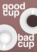 plakat: good cup - bad cup - plum-Kaffe-A1two3
