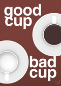plakat: good cup - bad cup - red pepper-Kaffe-A1two3