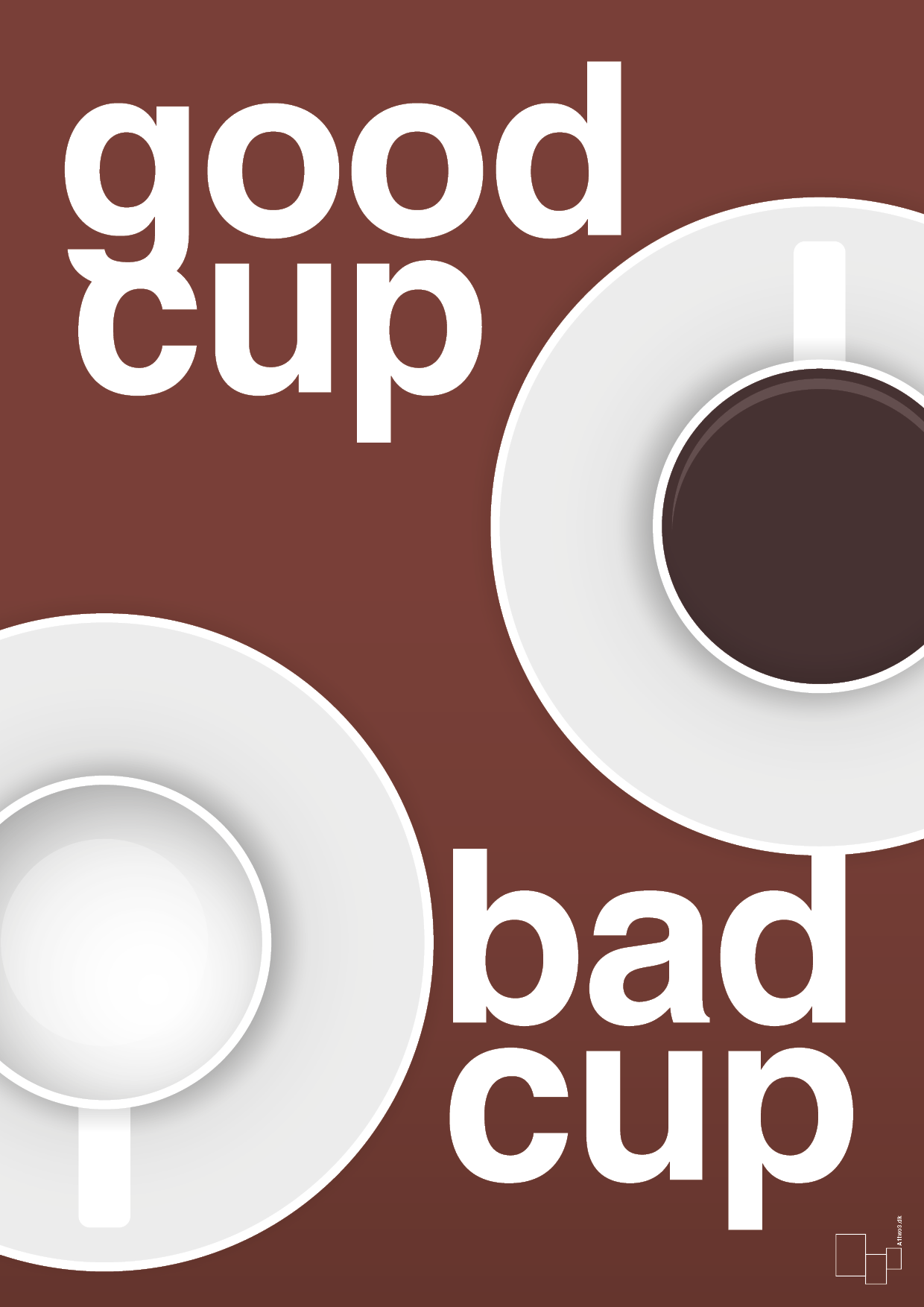 plakat: good cup - bad cup - red pepper-Kaffe-A1two3