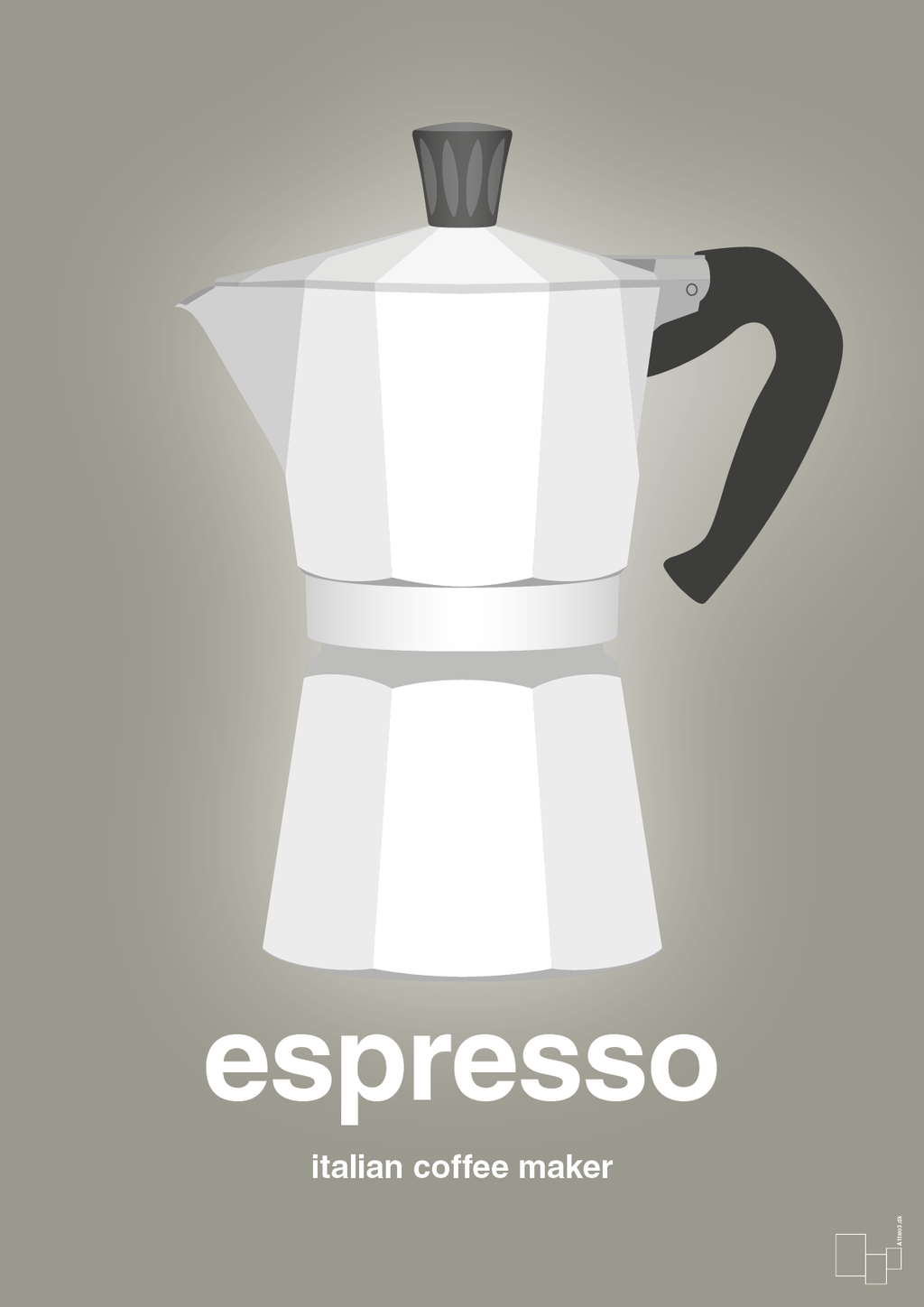 plakat: espresso - italian coffee maker - battleship gray-Kaffe-A1two3