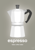 plakat: espresso - italian coffee maker - battleship gray-Kaffe-A1two3