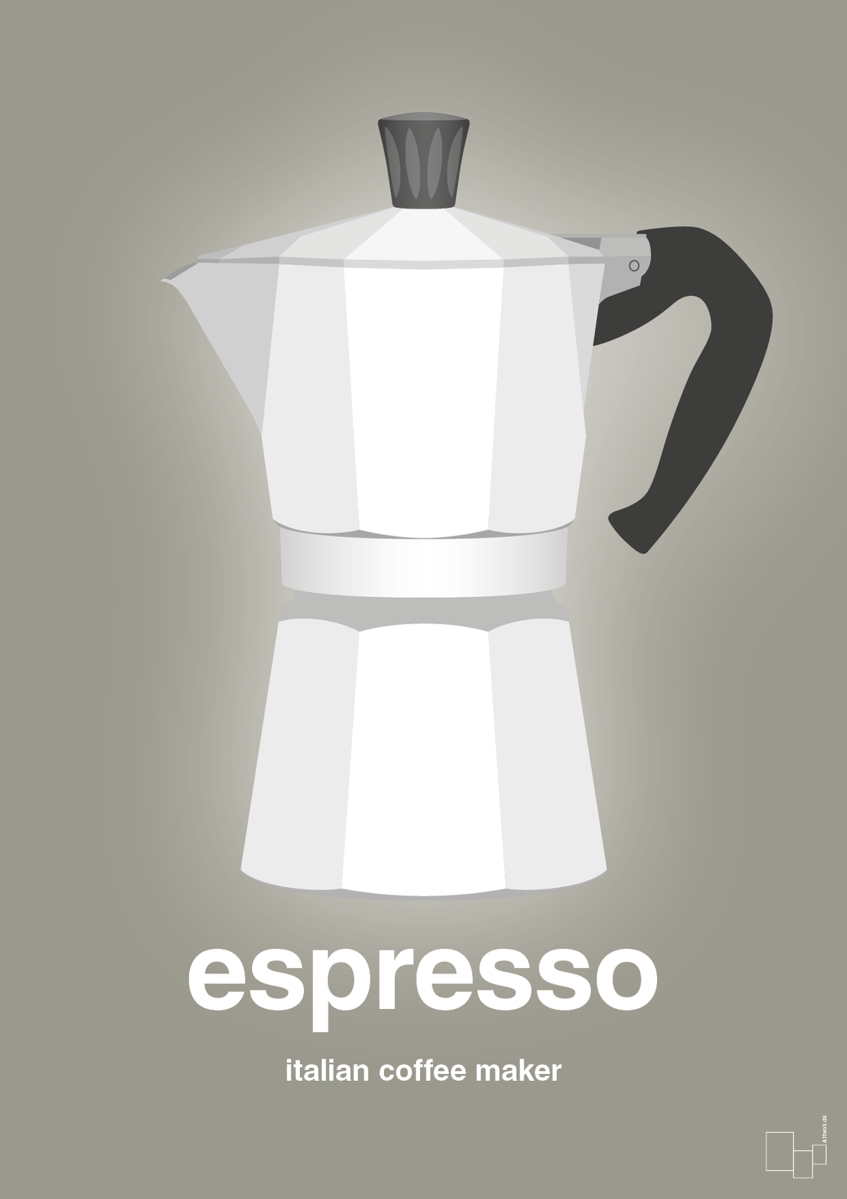 plakat: espresso - italian coffee maker - battleship gray-Kaffe-A1two3