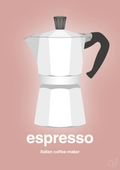 plakat: espresso - italian coffee maker - bubble shell-Kaffe-A1two3