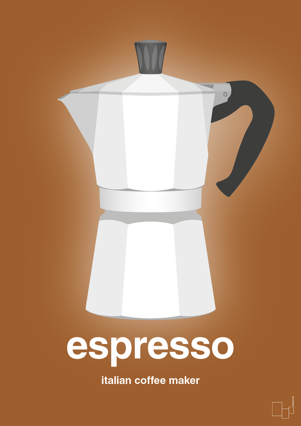 plakat: espresso - italian coffee maker - cognac-Kaffe-A1two3