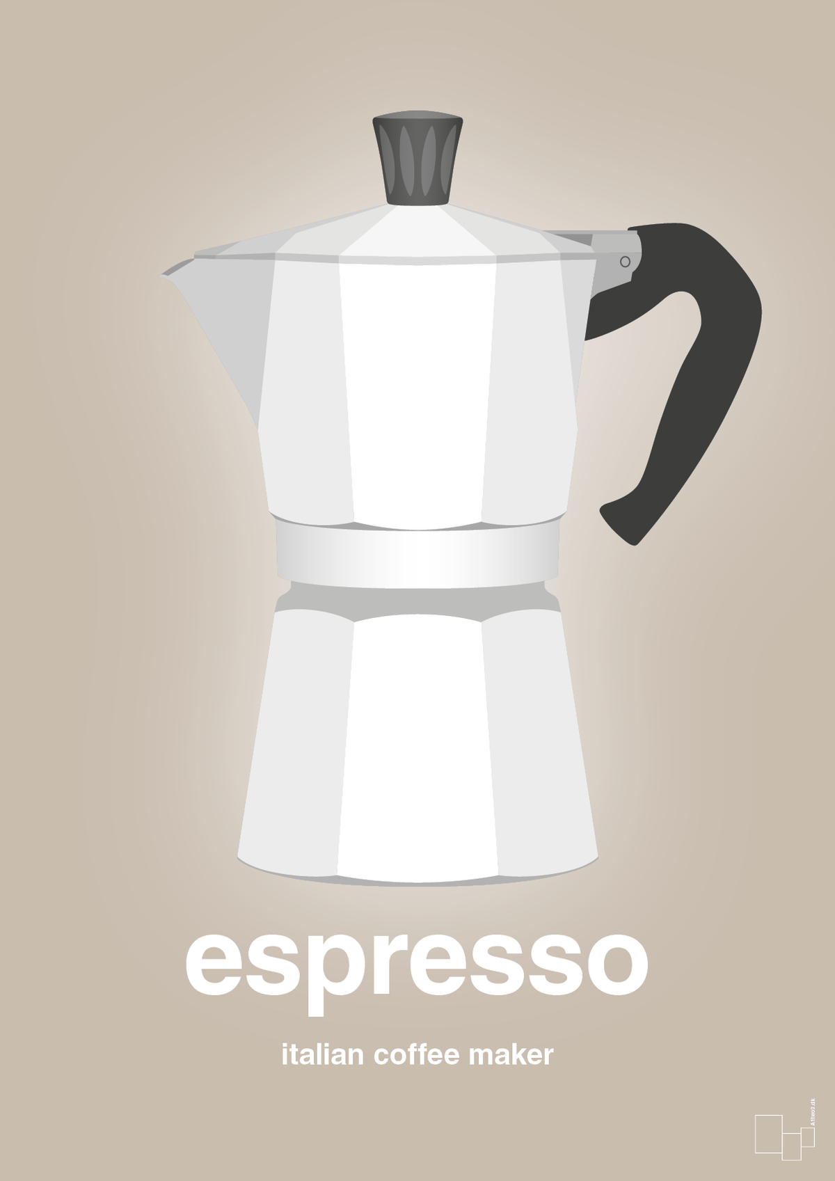 plakat: espresso - italian coffee maker - creamy mushroom-Kaffe-A1two3
