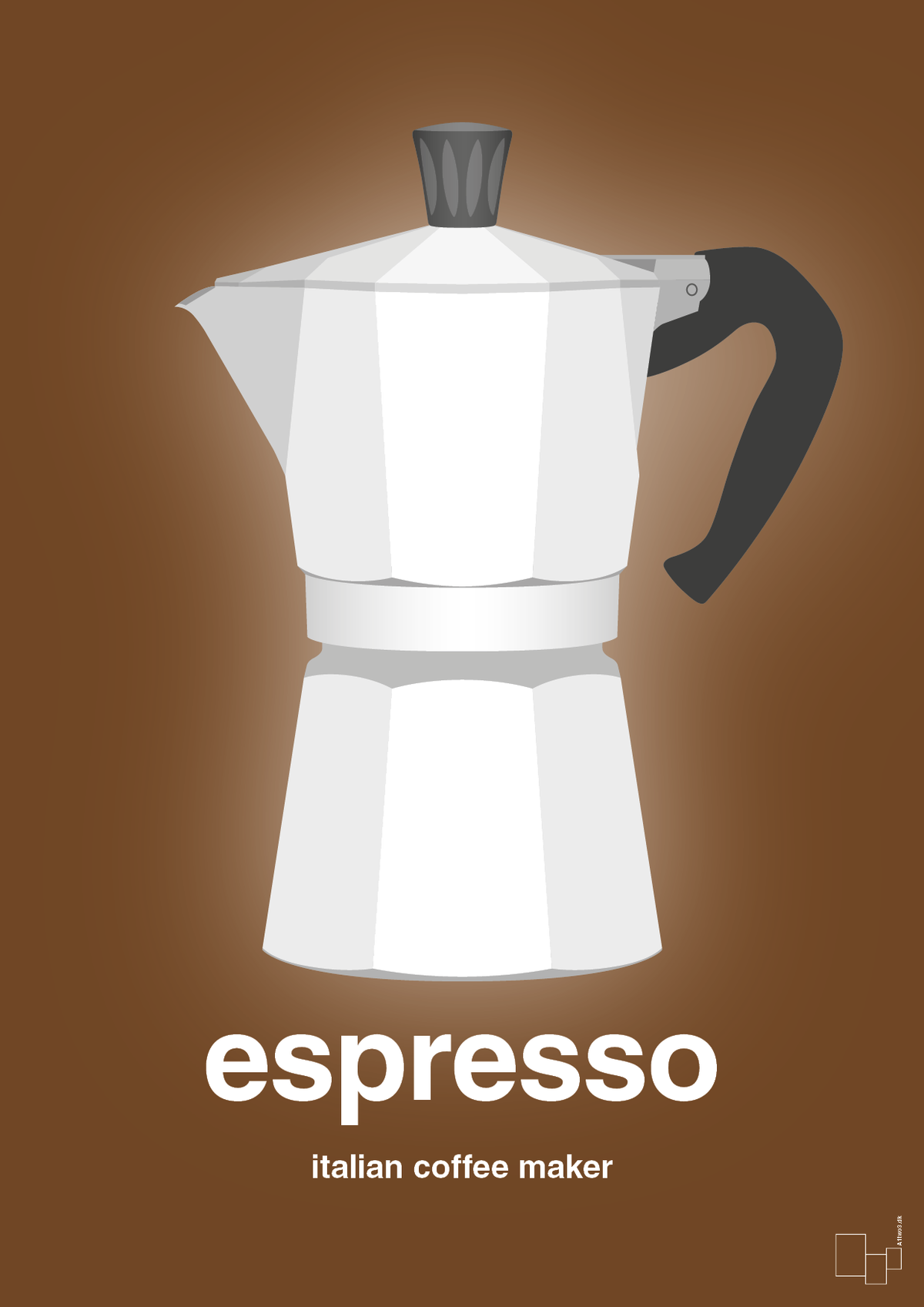 plakat: espresso - italian coffee maker - dark brown-Kaffe-A1two3