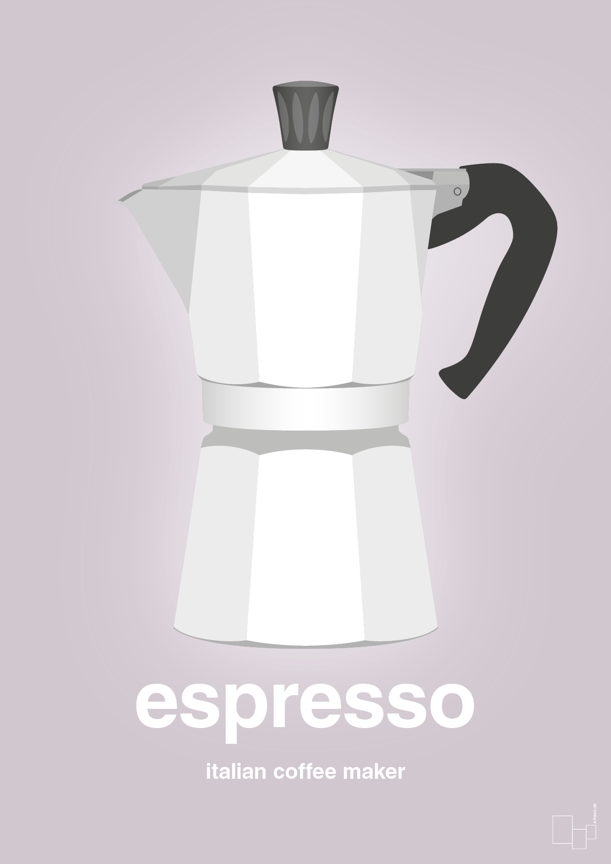 plakat: espresso - italian coffee maker - dusty lilac-Kaffe-A1two3